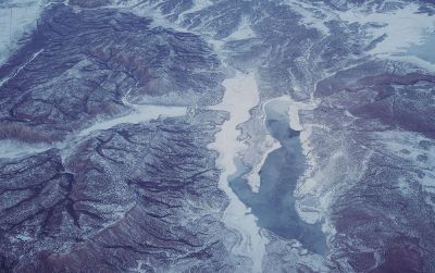 drying lake from above