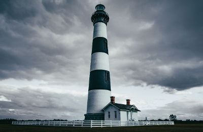 lighthouse on cloudy day