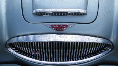 austin healey silvery car