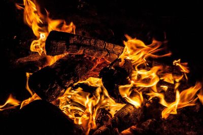 logs on fire