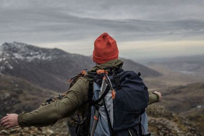 a man hiking