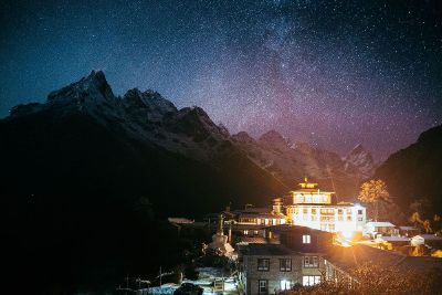 nightsky over small town