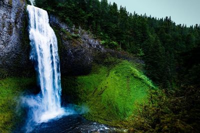 mountainside waterfall