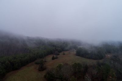 foggy hillside