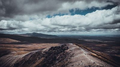 dirt rolling off hillside