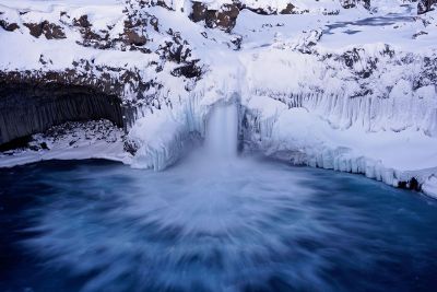 water flowing from glacier