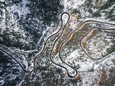 arial view of highway