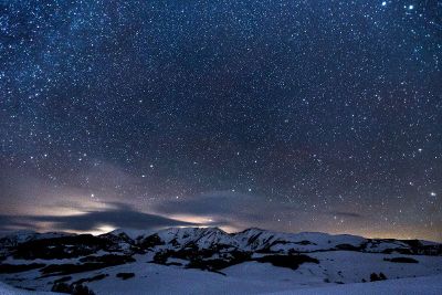 starry mountain sky