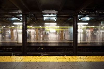 busy american subway train