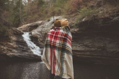 couple looking at river