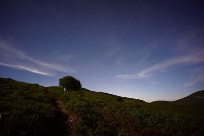 nightsky over hill