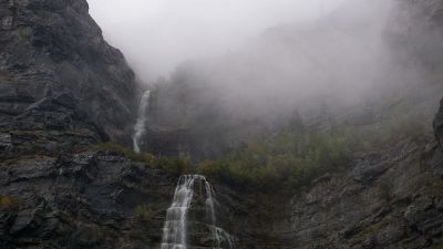 waterfalls and cliffs