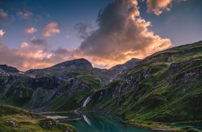 still lake in a mountain valley