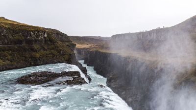 icelandic waterfall gorge