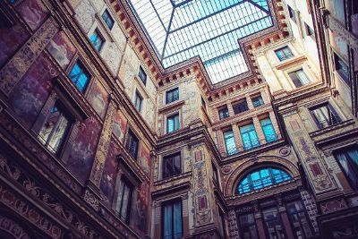 a colorful and intricate atrium