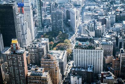 a city with number of skyscrapers