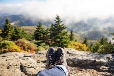 relaxing after a hike