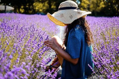 girl in the flower garden