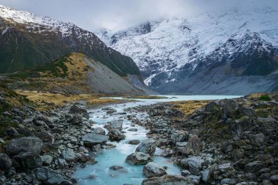 snowy landscape lake