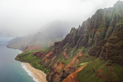 mountain on a beach