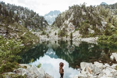 scene of lake and mountain