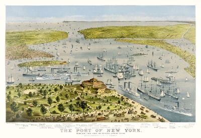 old map of new york port