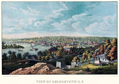 old illustration of georgetown dc