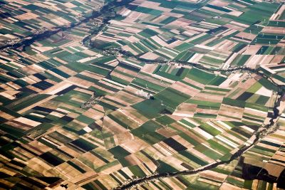 overhead view of fields