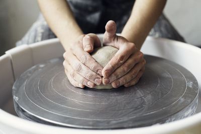 spinning dough on wheel