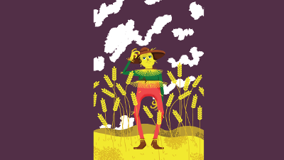 scarecrow in wheat field art